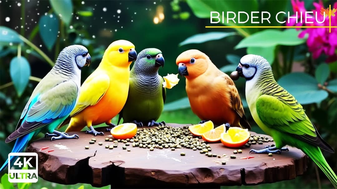 🔴😸 Birds & Squirrels Discover Food Pile on the Wall 🕊️🐿️ Live 12 Hours in Ultra HD 😺