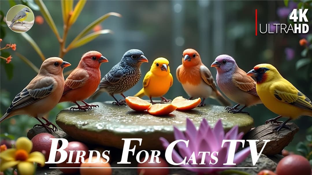 🔴😸Cat TV for Cats to Watch 😺 Pretty Birds Chipmunks Squirrels 🕊️🐿️ Live 12 Hours