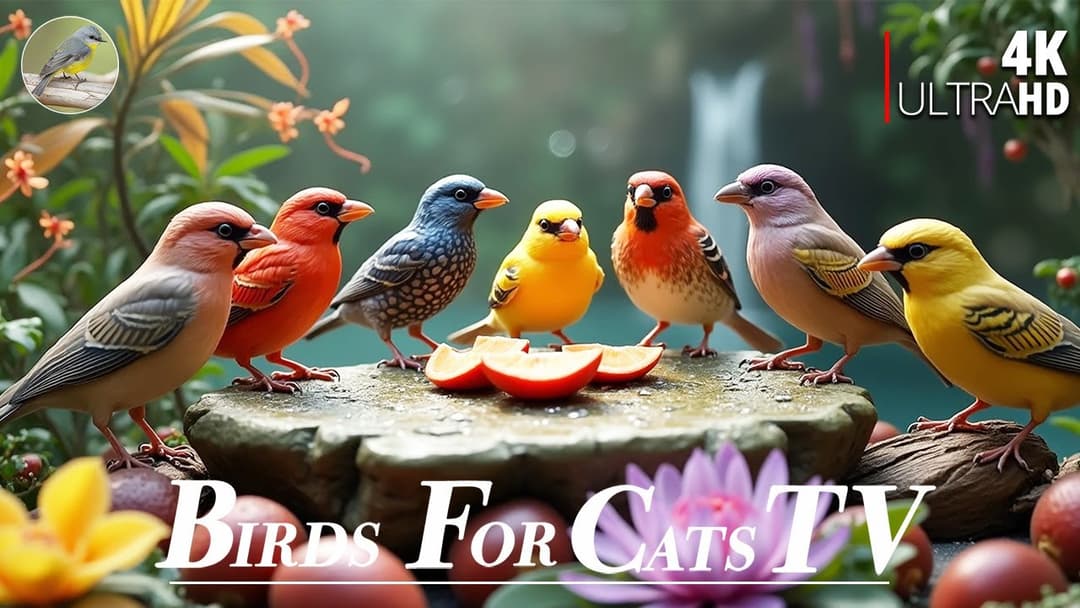 🔴😸Cat TV for Cats to Watch 🕊 Squirrels & Birds Squabble Over Food 😹 Videos for Cats 🐿️ Live 12 Hours