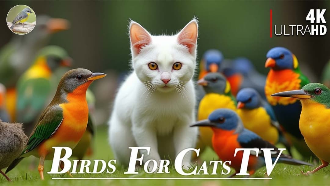 Cat TV for Cats 😺 Where Lovely Little Birds Gather 🐿4 Hours 4k HDR