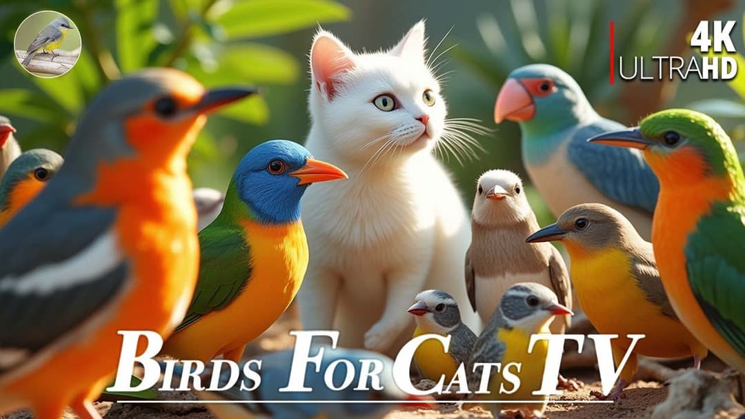 Cat TV for Cats 😻 Birds, Squirrels Gather in The Garden🐿4 Hours 4K