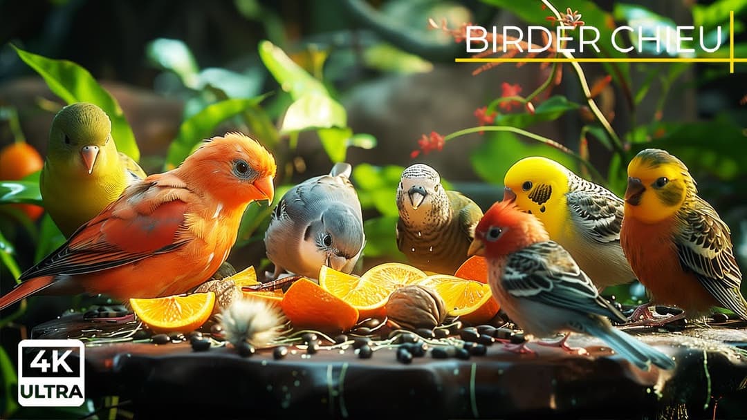 Birds & Squirrels Rummage in the Feast 🕊️ 🐿️ Bird Video for Cats 😸