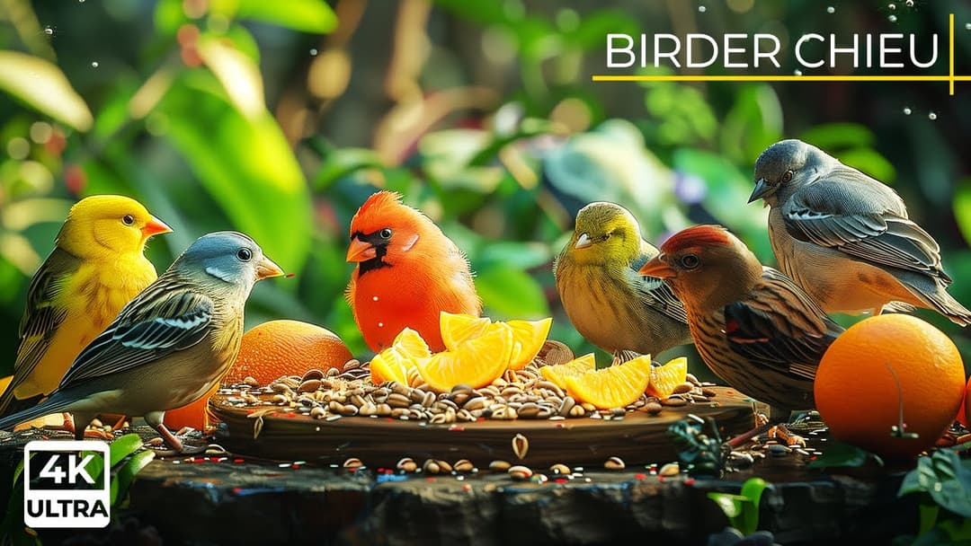 🔴😺Cat TV 😺Birds and Squirrels A Fun Encounter at the Bird Table 🐦 Fun Videos for Cats 😺