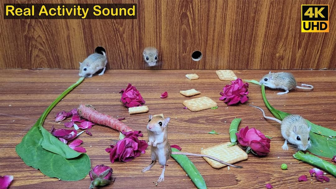 Cat TV mouse jerry hole fun and squabble with real sound in wide view , 8 hour 4k UHD