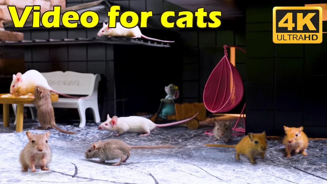 Cat TV: 3 Hours of Exciting Hide & Seek for Cats - Tiny Mice in 4K UHD | Catflix