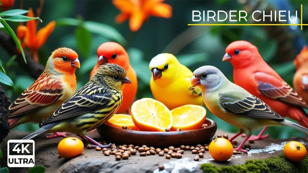 🔴 Birds & Squirrels Eat in the Evening Sun🕊️🐿️ Live 12 Hours in Ultra HD 😺