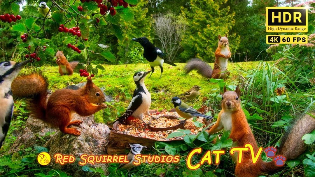Cat TV NO ADS😻 Playtime with Unlimited Birds and Cutest Squirrels