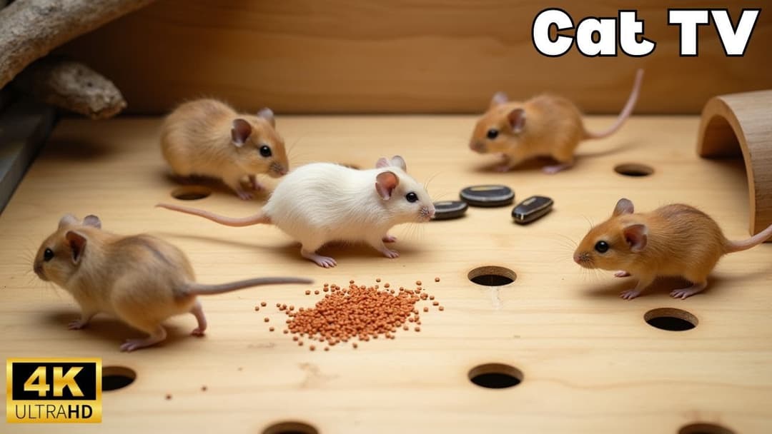 Cat TV Mouse: Adorable Mouse Hide & Seek, Tunnel Chase & Play | 4H in 4K UHD