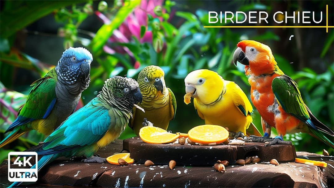 🔴😸 Birds & Squirrels in the Autumn Rain 🕊️🐿️Wildlife for Cats 🌧️ 😺 Live 12 Hours in Ultra HD 😺