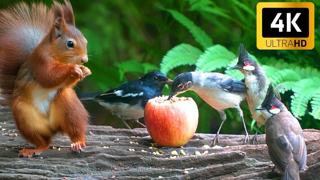 [NO ADS] Cat TV for Cats to Watch 😺 Pleased Chipmunks, Birds, Squirrels 🐿 Cat Games 4K HDR 60FPS