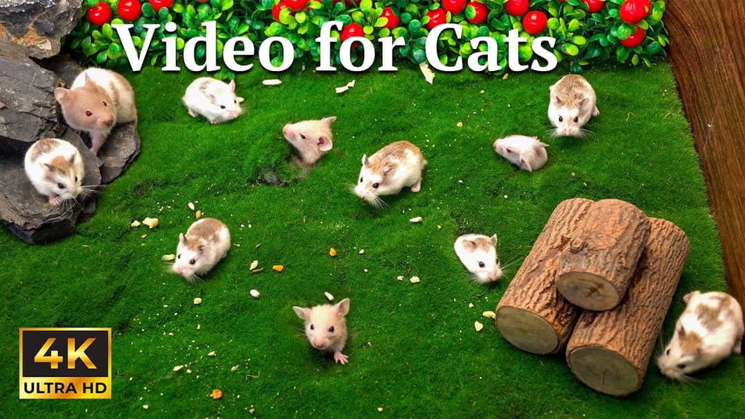 Cat TV: Tiny Mice Hide & Seek for Cats – 4K Video That Triggers Hunting Instincts | Catflix