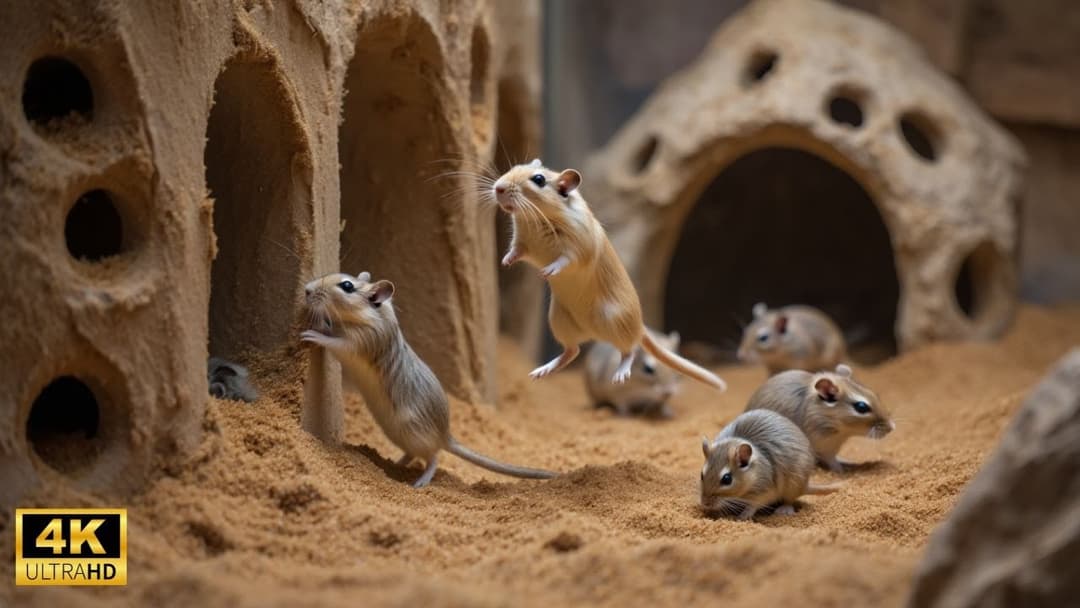 Interactive Cat TV: Mice Hide and Seek Fun! 4k UHD 60fps