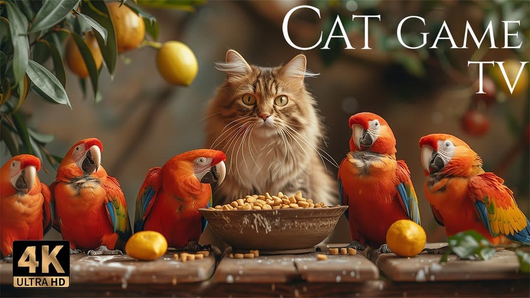 🔴😻Colorful Birds & Red Squirrels Amidst Autumn Foliage 🐦🐿️ LIVE 12 Hours Ultra HD 😸