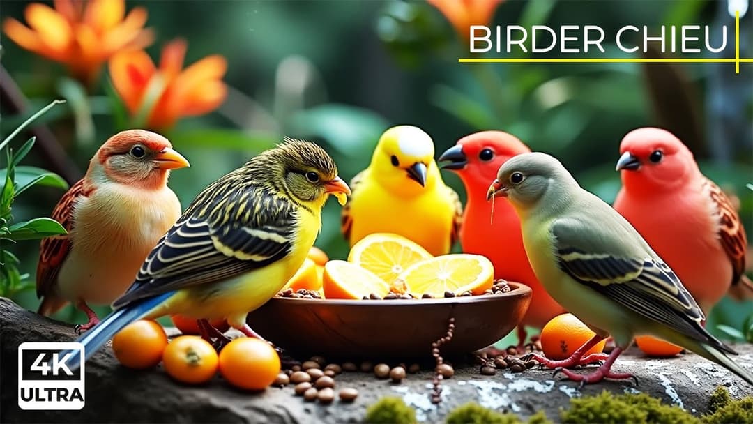 🔴Birds & Squirrels at the Feeder🕊️🐿️ Live 12 Hours Cat TV in Ultra HD 😺