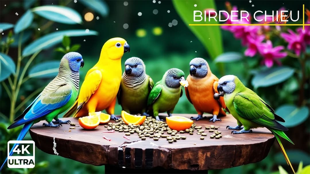 Birds & Squirrels Flock to the Birdtable 🕊️🐿️ Video For Cats to Watch 😸