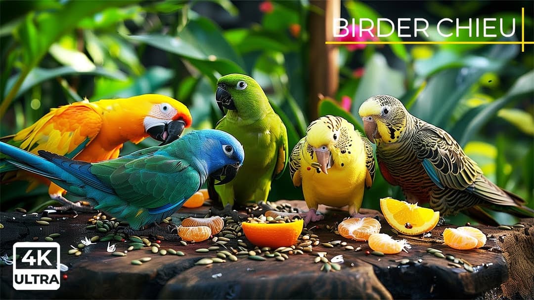 Birds & Squirrels Frolic Amongst the Flowers 🕊️🐿️ Videos to Entertain Cats  😸