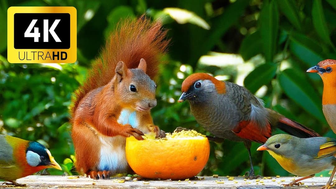 Magical  Cat TV 😸 Birds & Squirrels Having Fun in the Golden Sunlight 🐦🐿️ Videos for Cats 4K