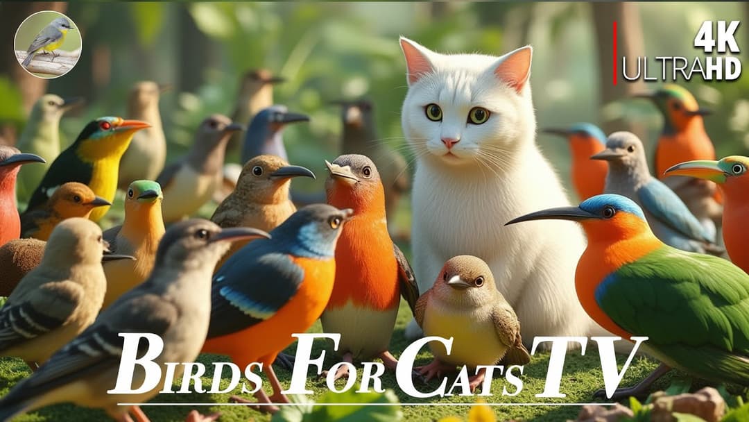 Cat TV for Cats 😻Christmas Eve for Birds and Squirrels🐿4 Hours 4K HDR
