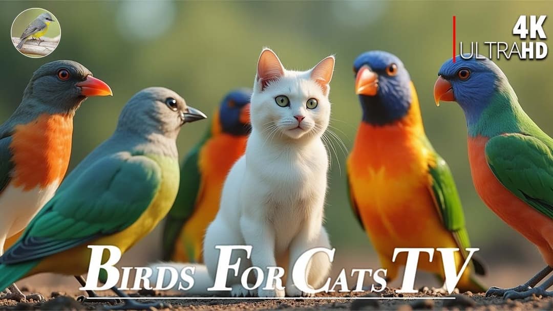 Cat TV for Cats 😺 Relax Your Cat ❤️Cute Little Birds🐿4 Hours 4K HDR