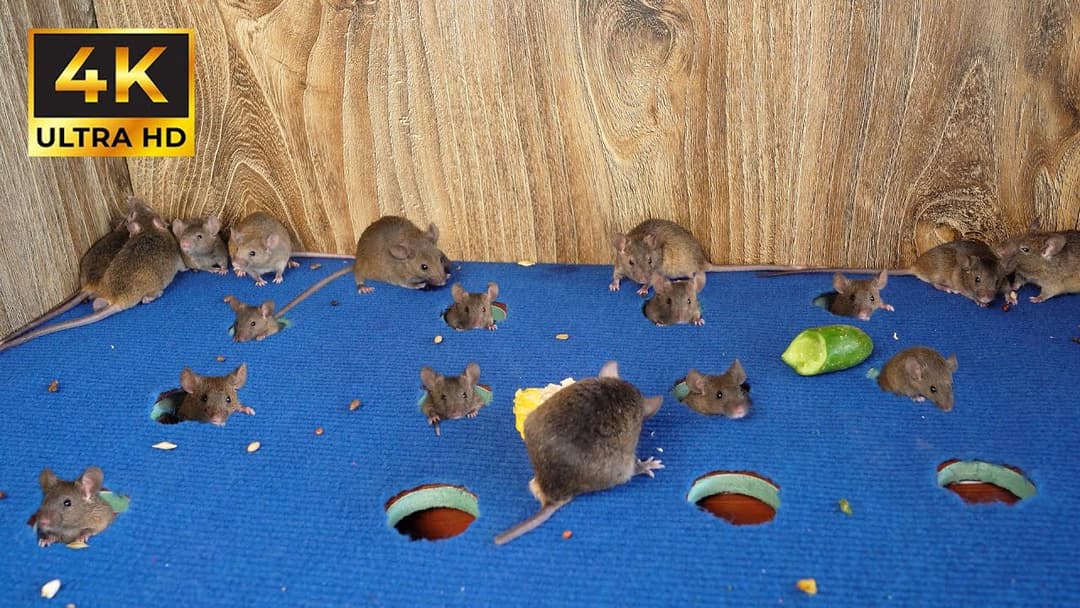 Cat TV: Non-Stop Hide & Seek with Tiny Mice – 3 Hours of Catflix in 4K! | Catflix