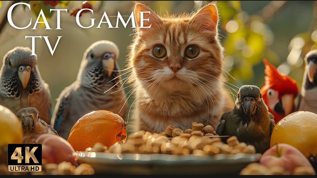 🔴😻CAT TV: LIVE 12 Hours Ultra HD😻 Birds and Squirrels with Autumn Vibes 🌿🐦🐿️😸
