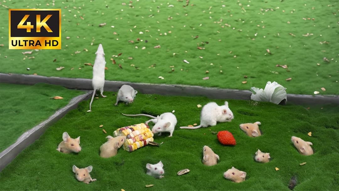 Cat TV: Mice Hide & Seek Adventure – 3 Hours of 4K UHD Thrills for Your Cat | Catflix