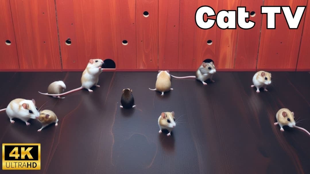 Cat TV for Cat to watch: Mice Running, Hiding & Playing Hide & Seek – 3 Hours of Feline Fun | 4K UHD