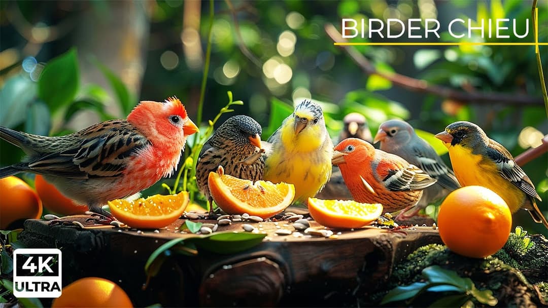 🔴😸Birds and Squirrels Surrounding Tasty Treats 🕊️🐿️ Live 12 Hours in Ultra HD 😺