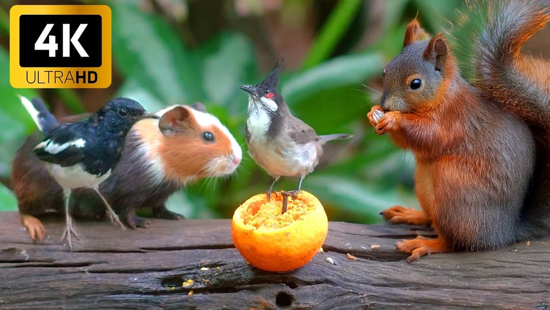 Cat TV for Cats to Watch 😺 Hide and Seek with Wild Birds and Squirrels 🐿 Cat Games 4K HDR