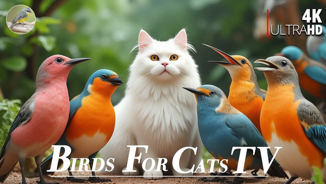 Cat TV for Cats 😻  Relax with Cute Birds and Squirrels🐿4 Hours 4K HDR