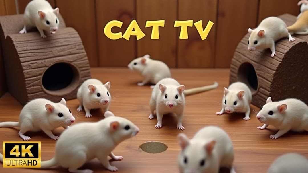 Cat TV Mice Hide & Seek – Mice Playing, Scratching & Crawling Through Holes | 8H of Fun in 4K UHD!