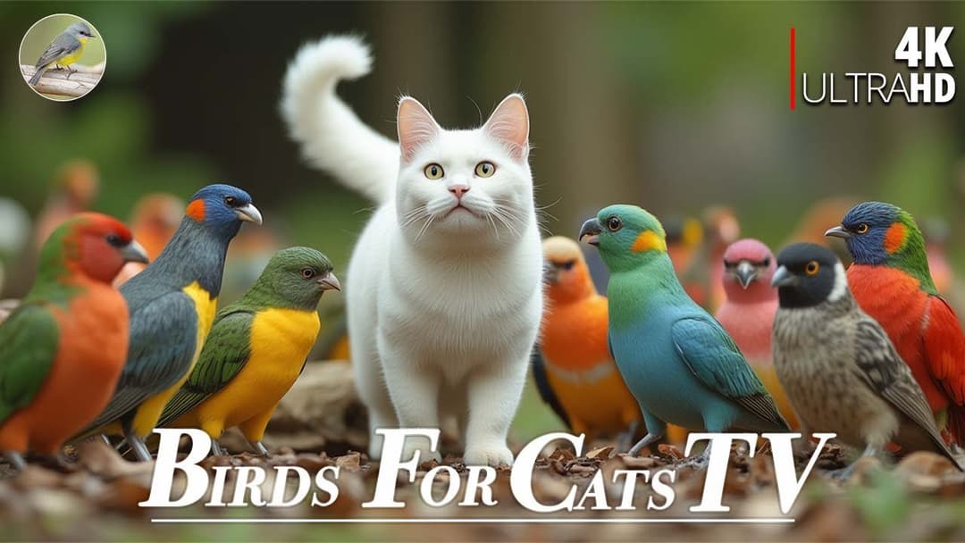Cat TV for Cats 😺 ADORABLE Little Birds and Cutest Squirrels 🐿4 Hours  4K HDR