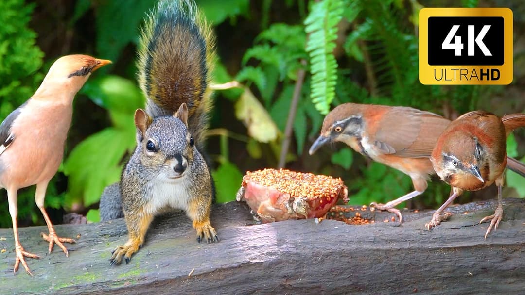 [No Ad Interruptions] Cat TV 😺 Beautiful Birds Squirrels in the Fores 🐿️ Bird videos for cats 4K HDR