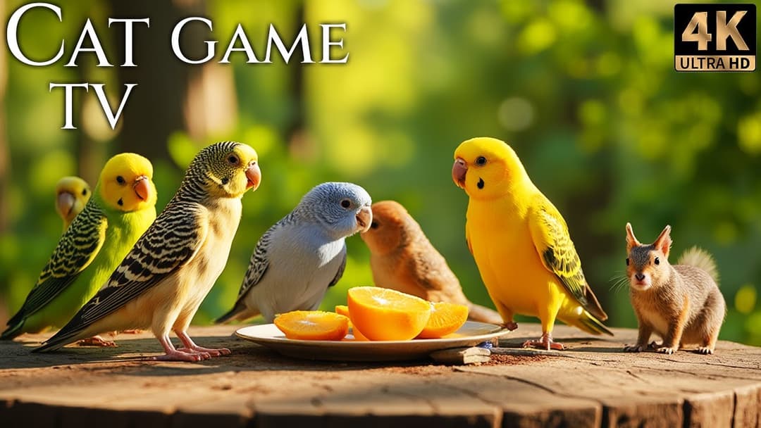 🔴😸 Cat TV for Cats 😸 Birds and Squirrels Enjoying Delicious Treats Outdoors 🕊️🐿️ Live 12 Hours
