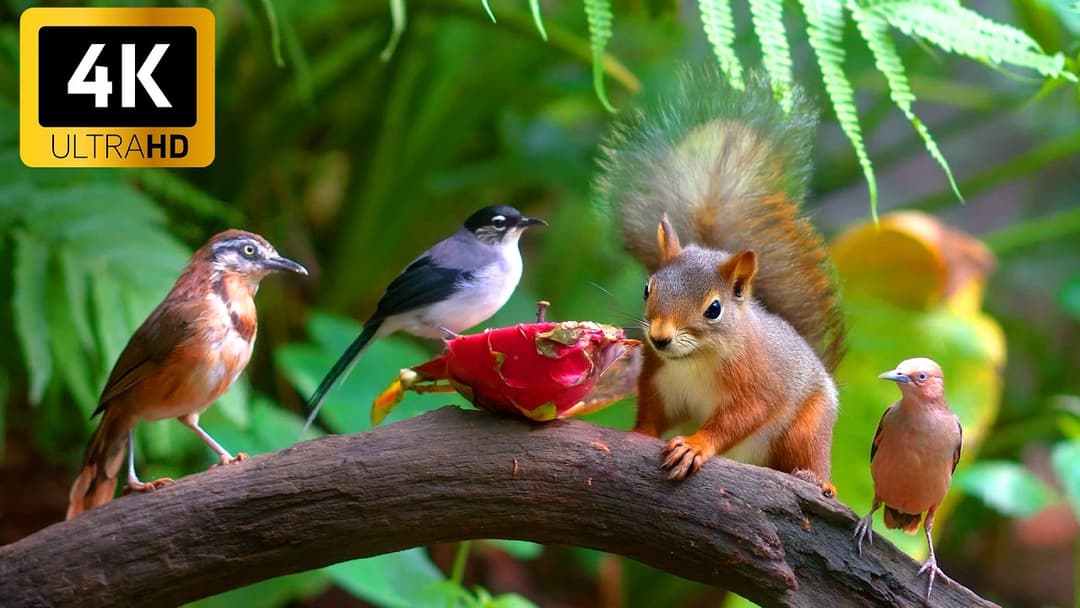Cat TV for Cats to Watch 😺 Cute Chipmunks, Birds, Squirrels 🐿 Nature Fun 4K HDR Cat Games