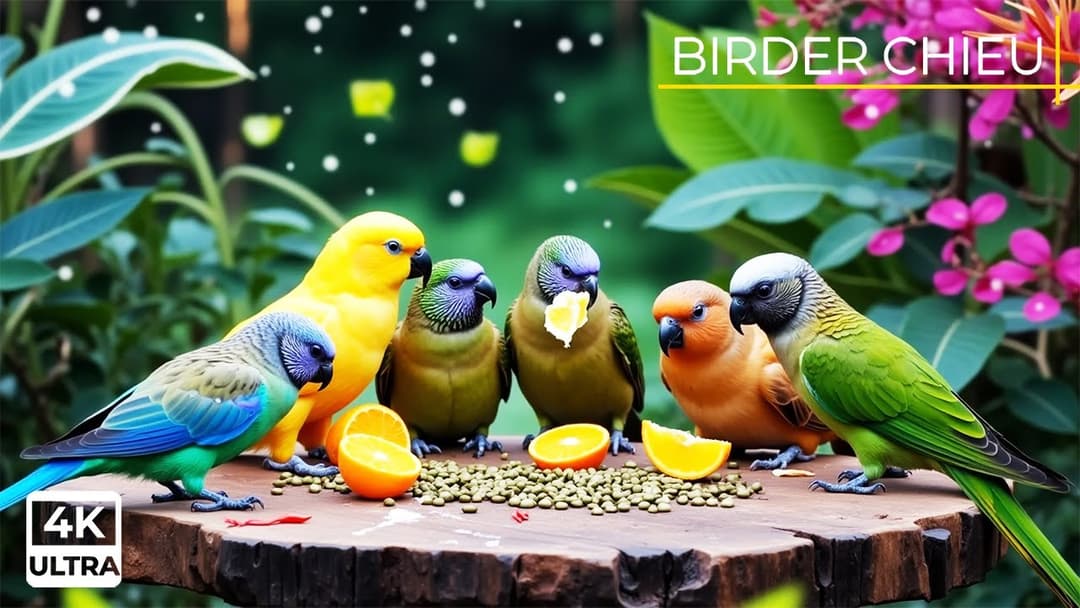 🔴😸 Summer Birds & Squirrels Eat on the Birdtables🕊️🐿️ Live 12 Hours in Ultra HD 😺