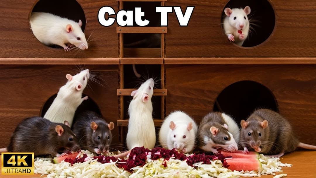 Interactive Cat TV | Mouse Hide & Seek jumping Chase | 8 Hours of Fun in 4K UHD 60fps!