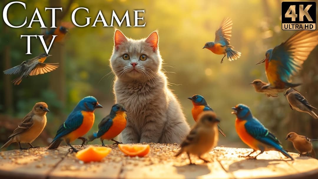🔴😸 Cat TV for Cats 😸 The Cutest Birds and Squirrels 🕊️ Relaxing For Cats 🐿️ Live 12 Hours 4K HDR