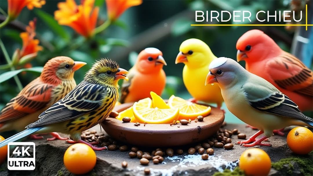 🔴Birds & Squirrels Gathering Food🕊️🐿️ Live 12 Hours in Ultra HD 😺