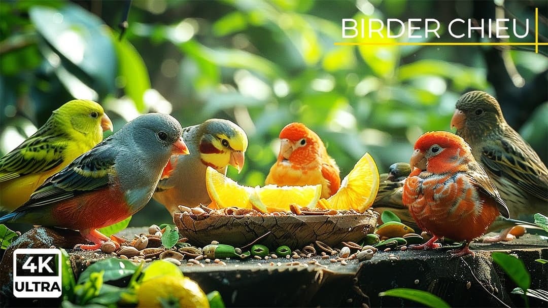 🔴😸 Birds and Squirrels Quarreling Over Food 🕊️🐿️ Live 12 Hours in Ultra HD 😺