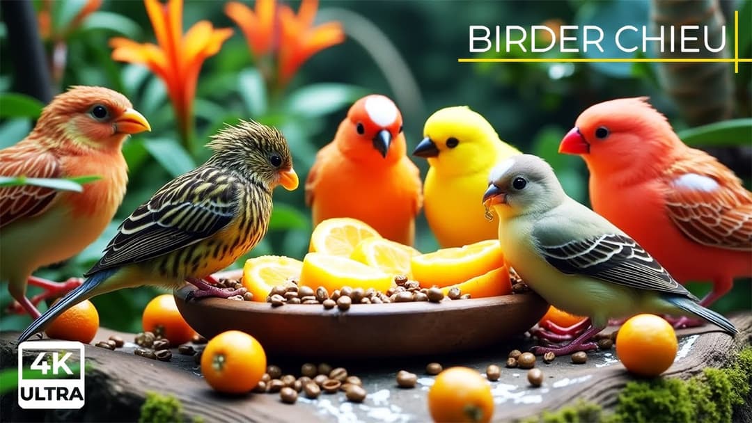 🔴 Birds & Squirrels Eat on a Garden Rock🕊️🐿️ Live 12 Hours in Ultra HD 😺