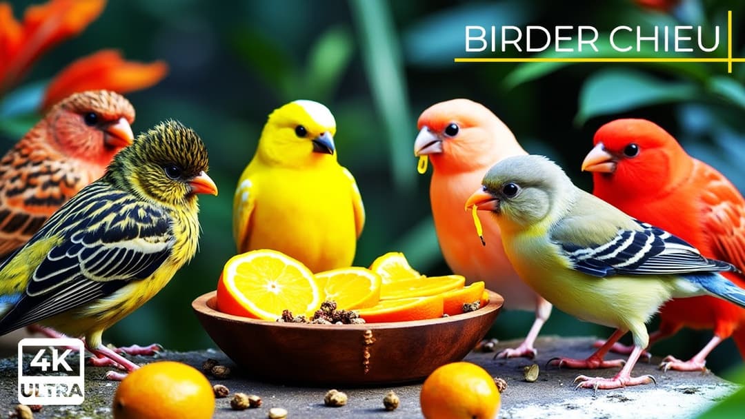 🔴😸 Birds and Squirrels Playing in a Garden of Spring Flowers 🕊️🐿️ Live 12 Hours in Ultra HD 😺