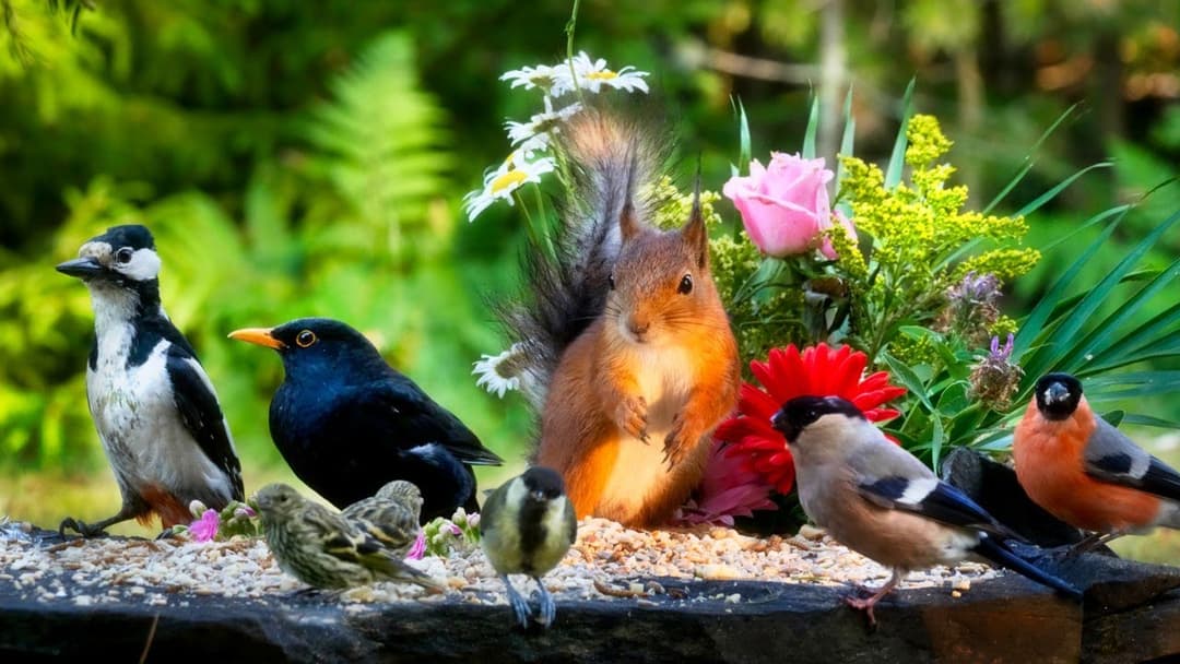 CAT TV NO ADS 😻 Summer Buffet for Forest Friends in the Garden