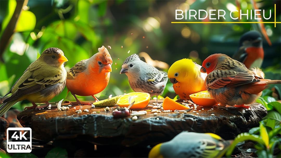 🔴😸 Birds & Squirrels at The Bird Table 🕊️🐿️ Live 12 Hours in Ultra HD 😺