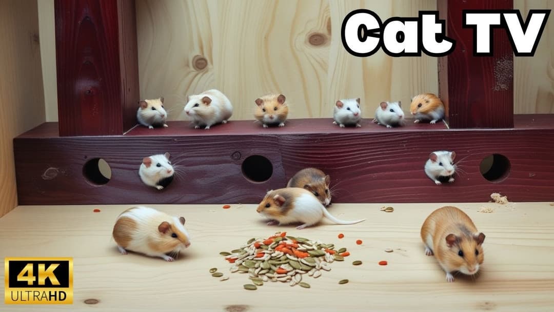 Cat TV for Cats to Watch| Mice Playing Hide & Seek in Secret Tunnels – 8H of Fun in 4K UHD