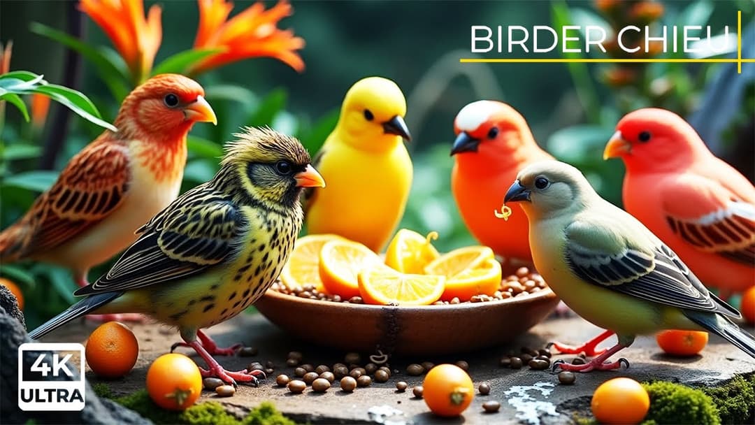 🔴 Birds & Squirrels Find Food on a Summer Lawn🕊️🐿️ Live 12 Hours in Ultra HD 😺