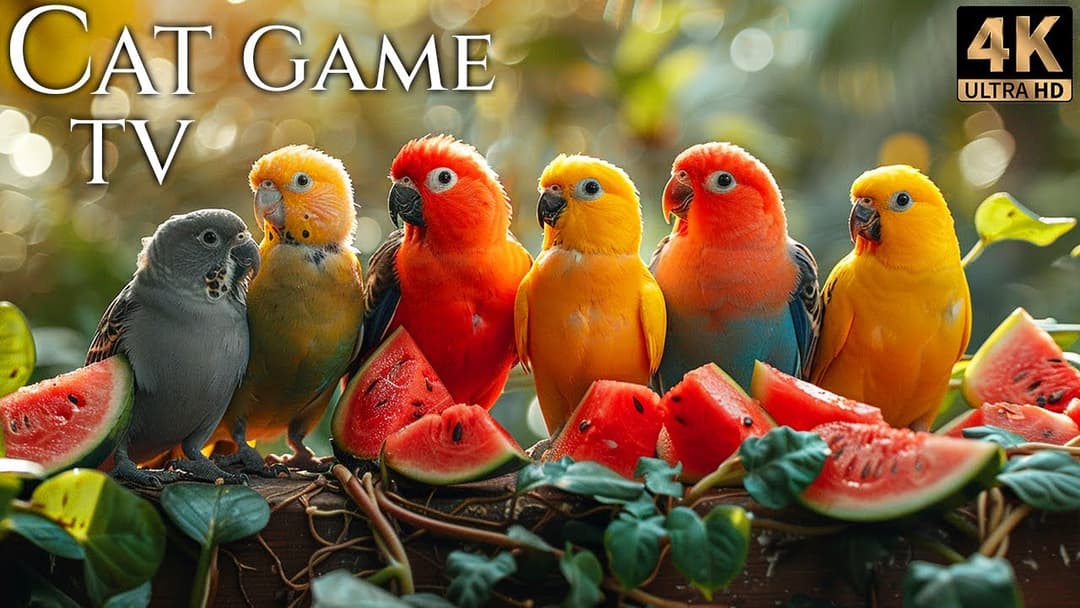 🔴😸 Cat TV for Cats 😸 Birds and Squirrels Compete for the Ultimate Feast 🕊️🐿️ Live 12 Hours 4K HDR