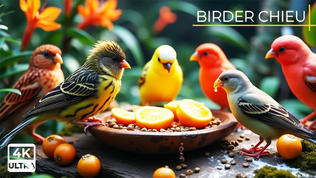 🔴Birds & Squirrels Beneath Blue Sky🕊️🐿️ Live 12 Hours in Ultra HD 😺
