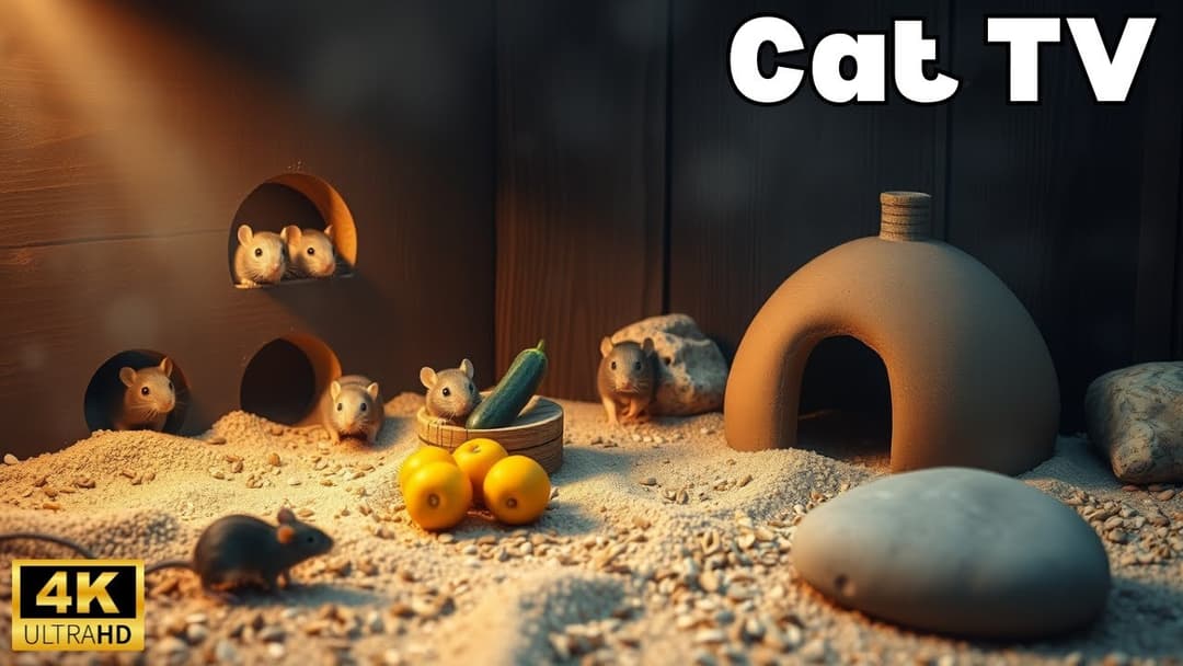 Cat TV: 3 Hours of Adorable Mice Fun – Chase, Hide & Seek for Cats to Watch | 4K 60FPS