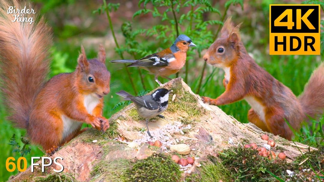Cat TV for Cats to Watch 😻🐦 The Ultimate Cute Squirrels, Birds on a Pyramid 🐿 Cat Games 4K HDR